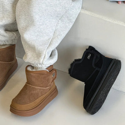 Kids Leather Suede Snow Boots