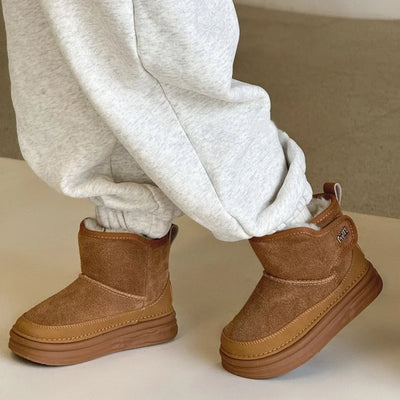 Kids Leather Suede Snow Boots
