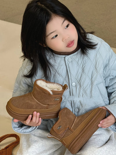 Kids Leather Suede Snow Boots