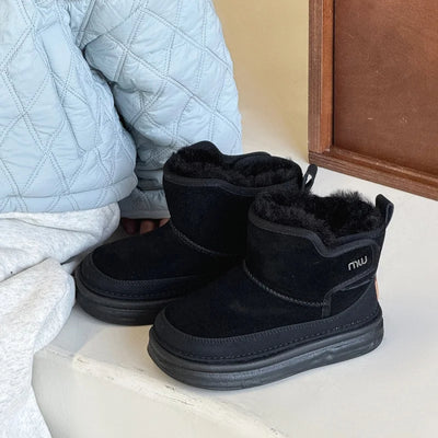 Kids Leather Suede Snow Boots
