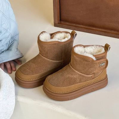Kids Leather Suede Snow Boots