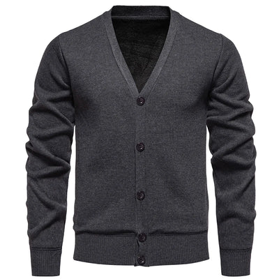 Classic V-Neck Button Cardigan