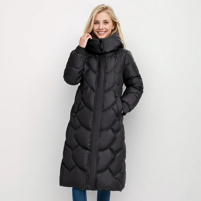 Long Padded Coat with Hood