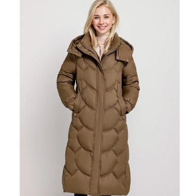 Long Padded Coat with Hood