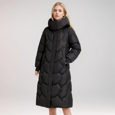Long Padded Coat with Hood