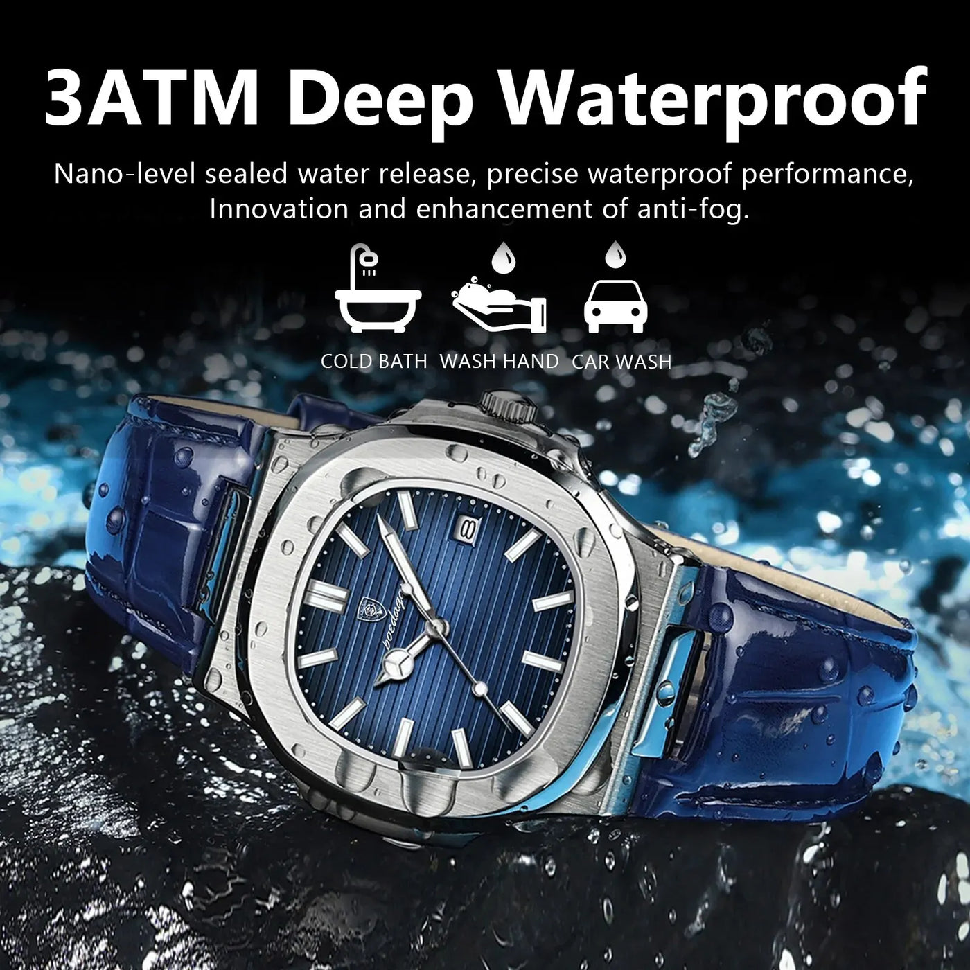 Luxury Waterproof Square Watch