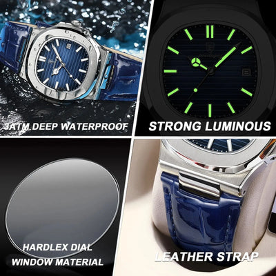 Luxury Waterproof Square Watch
