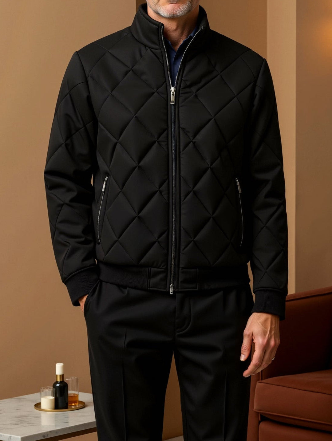 Quilted Bomber Jacket