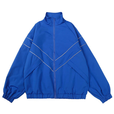 Reflective Striped Windbreaker Jacket