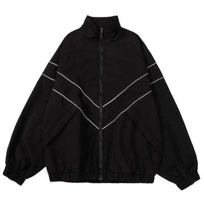 Reflective Striped Windbreaker Jacket