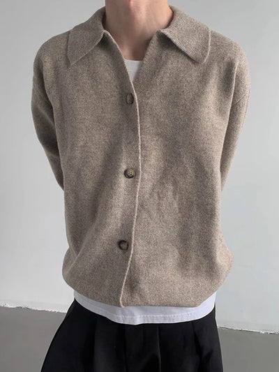 Vintage Button-Up Knit Cardigan