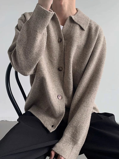 Vintage Button-Up Knit Cardigan