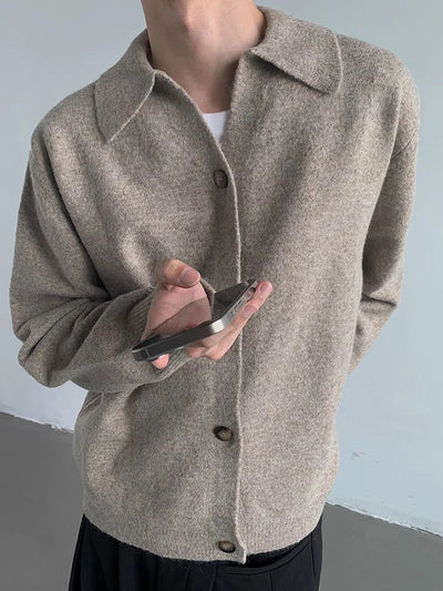 Vintage Button-Up Knit Cardigan