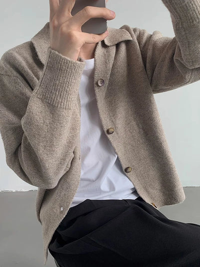 Vintage Button-Up Knit Cardigan
