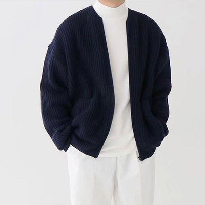 Knitted Cotton Zipper Cardigan