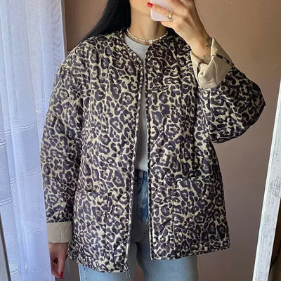 Quilted Leopard Puffer Jacket