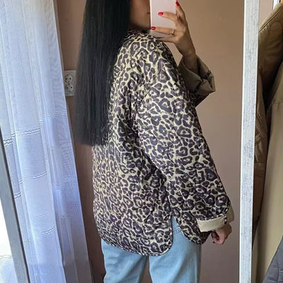 Quilted Leopard Puffer Jacket