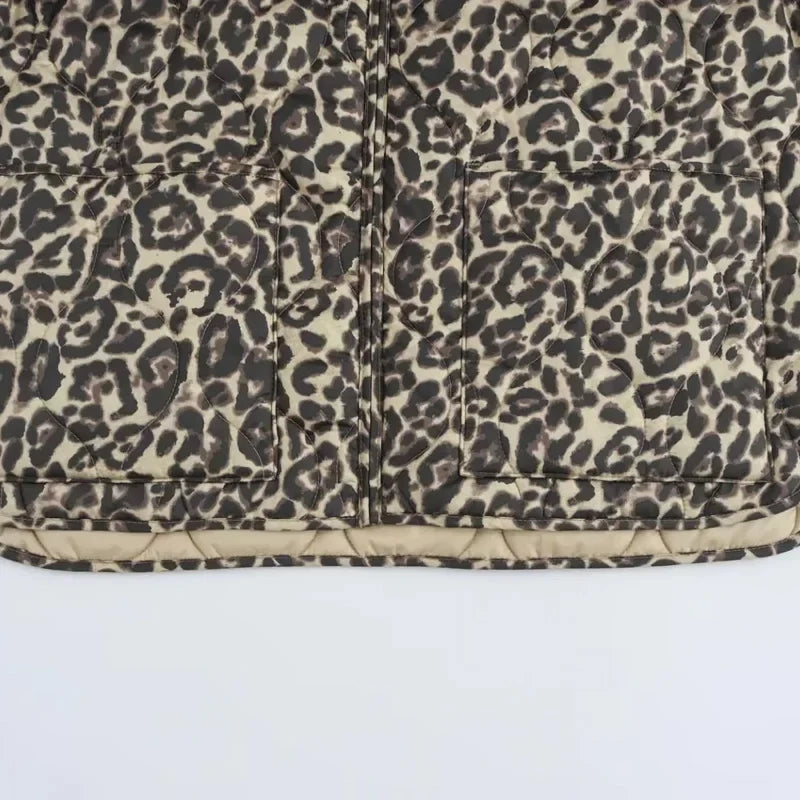 Quilted Leopard Puffer Jacket