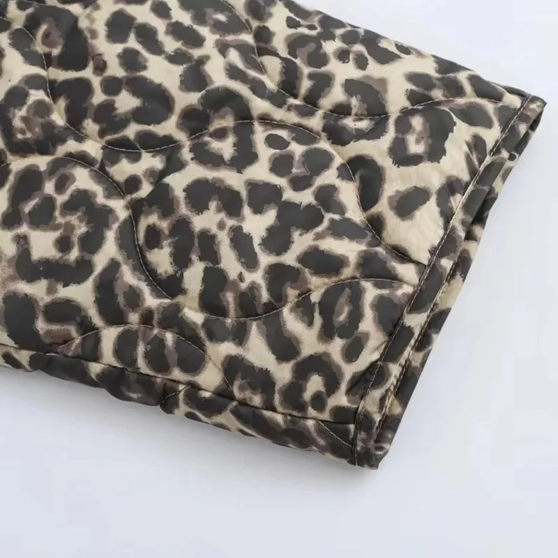 Quilted Leopard Puffer Jacket