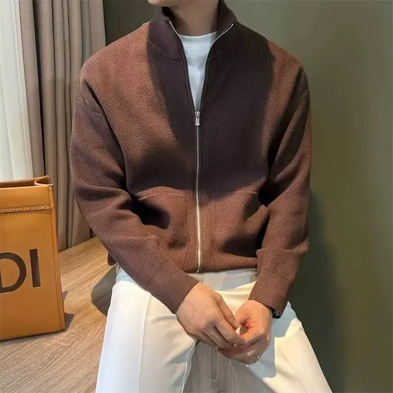 Knitted Zip Up Cardigan