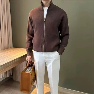 Knitted Zip Up Cardigan