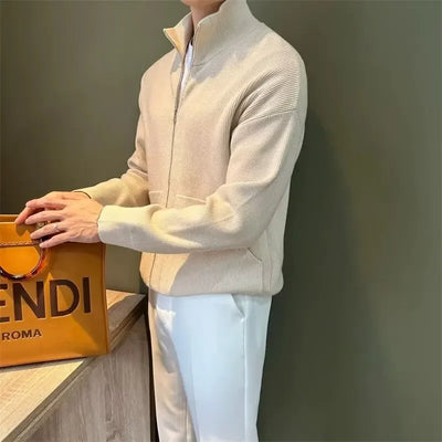 Knitted Zip Up Cardigan