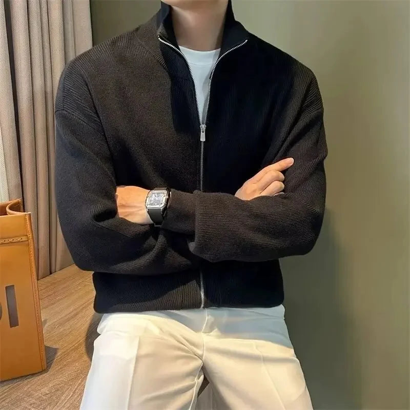 Knitted Zip Up Cardigan