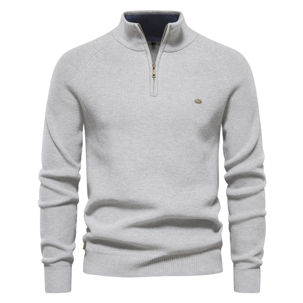 Cotton Quarter Zip Cardigan