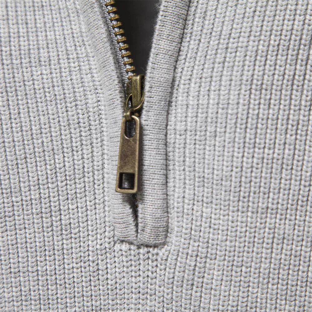 Cotton Quarter Zip Cardigan
