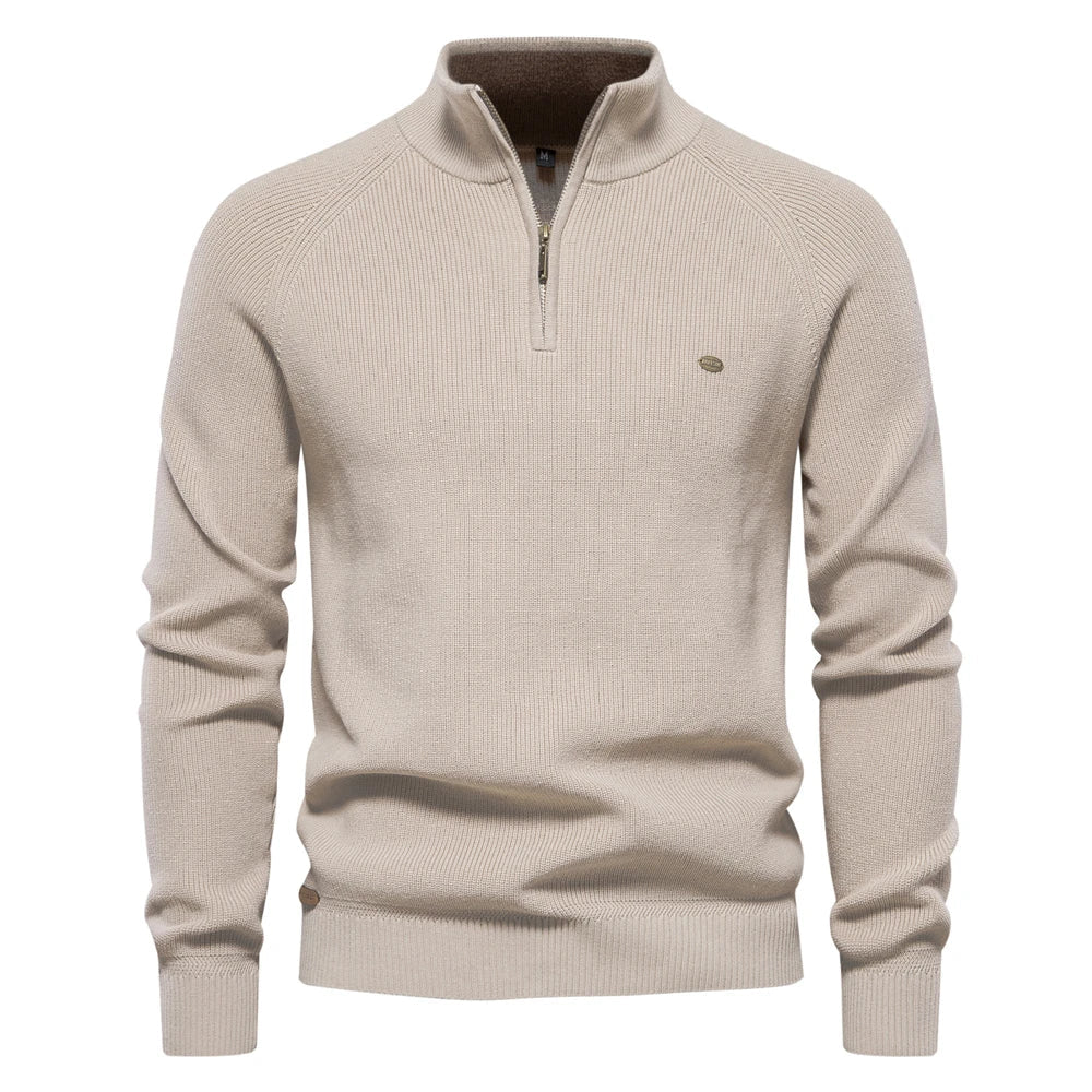 Cotton Quarter Zip Cardigan