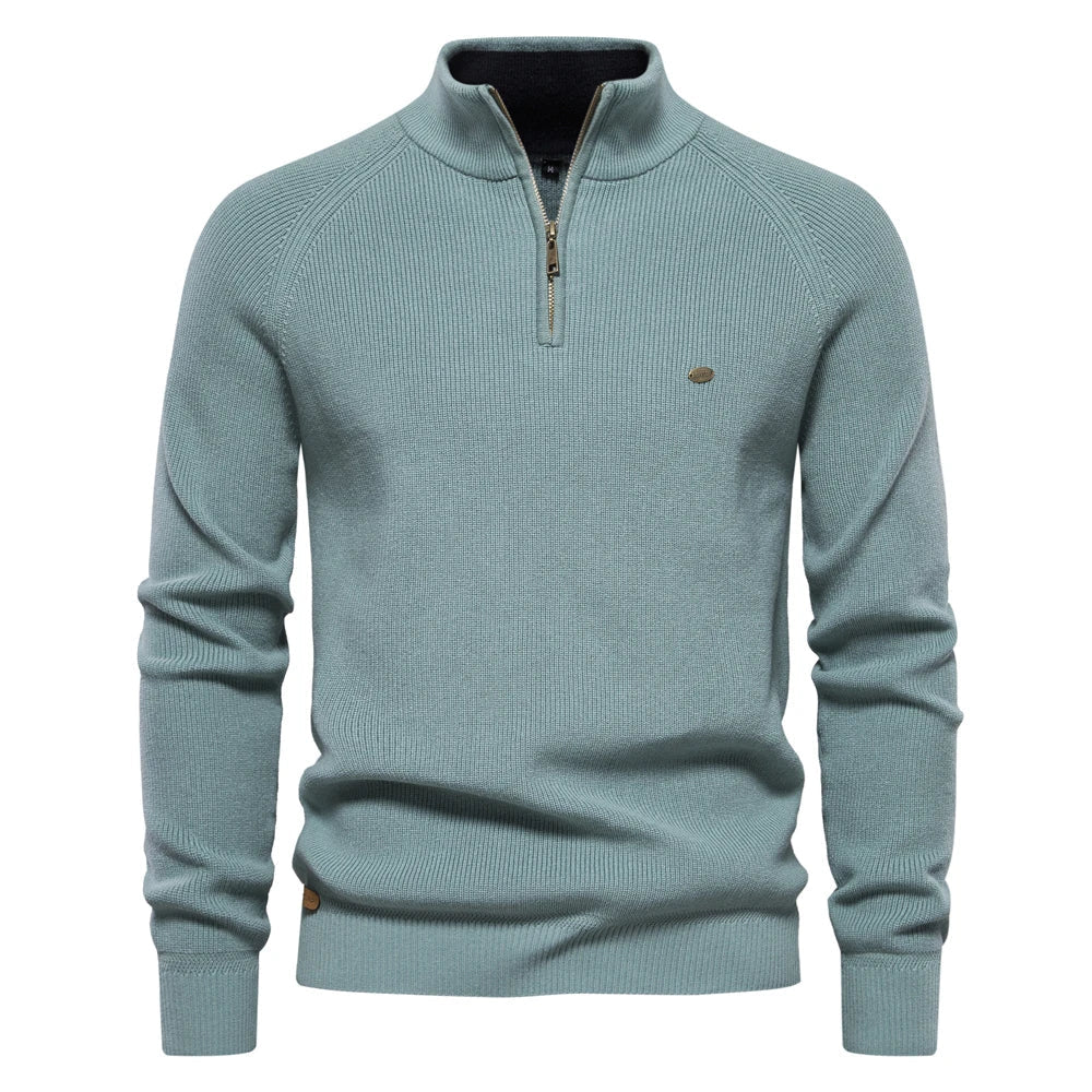 Cotton Quarter Zip Cardigan