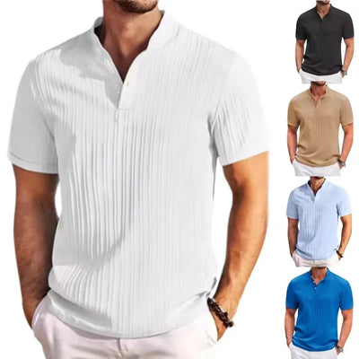 Quick-Drying Striped Jacquard Shirt