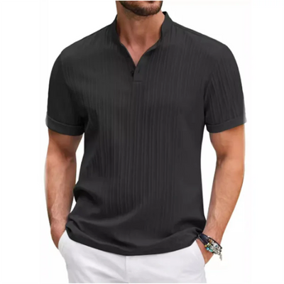 Quick-Drying Striped Jacquard Shirt
