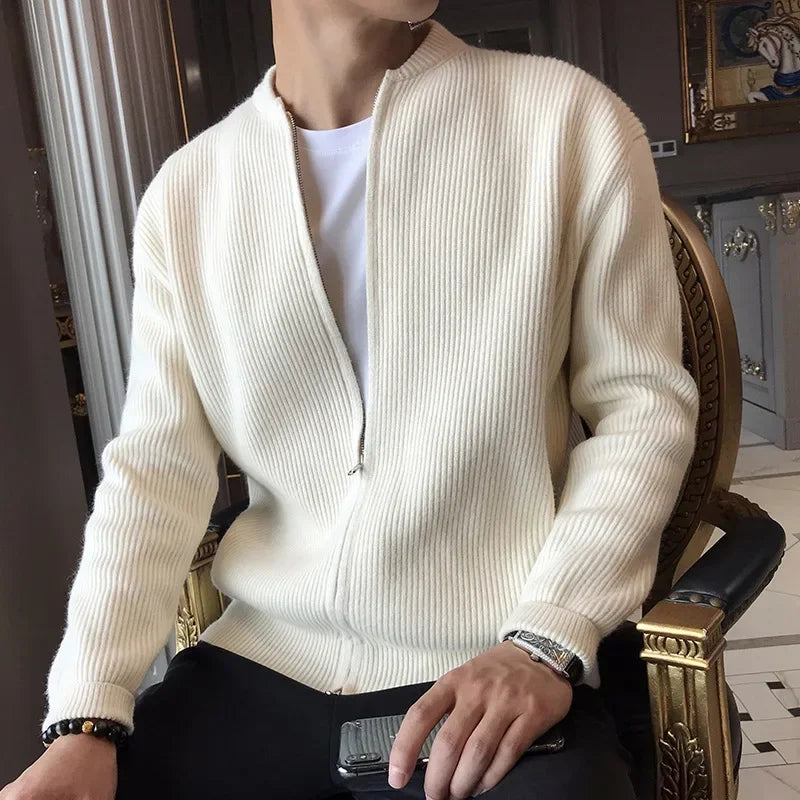 Zipper Cardigan V-Neck