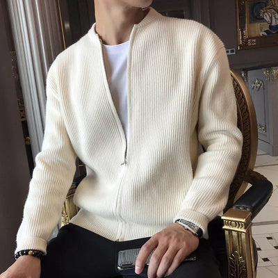 Zipper Cardigan V-Neck