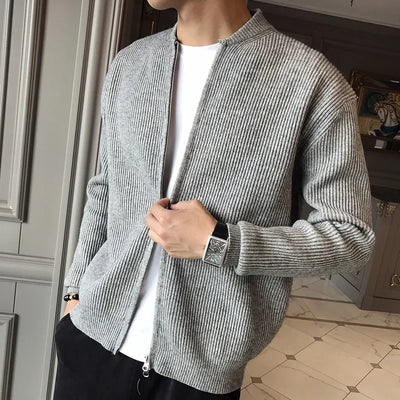 Zipper Cardigan V-Neck