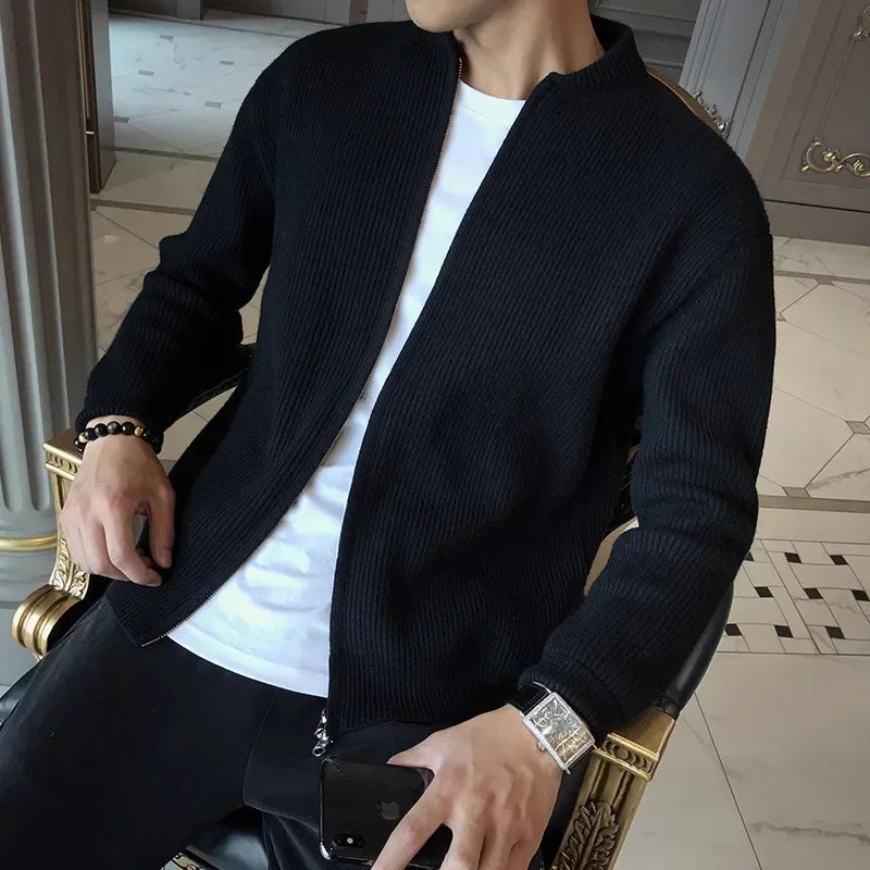 Zipper Cardigan V-Neck