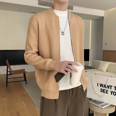 Zipper Cardigan V-Neck