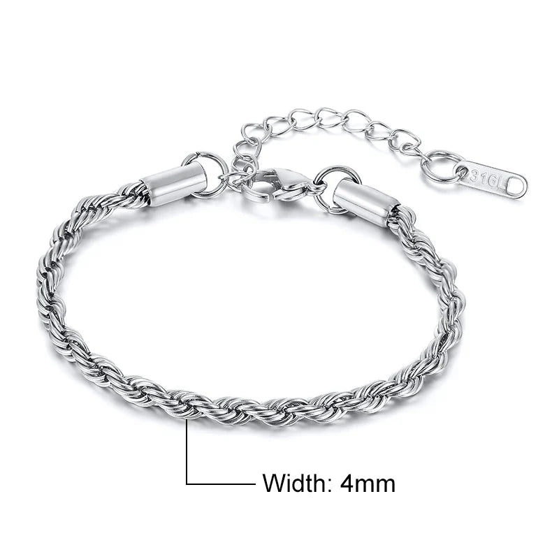 Stainless Steel Twisted Bracelet