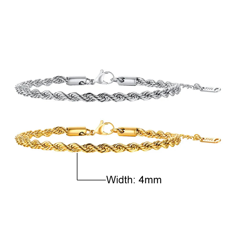 Stainless Steel Twisted Bracelet