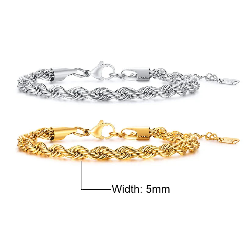 Stainless Steel Twisted Bracelet