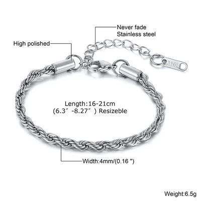 Stainless Steel Twisted Bracelet