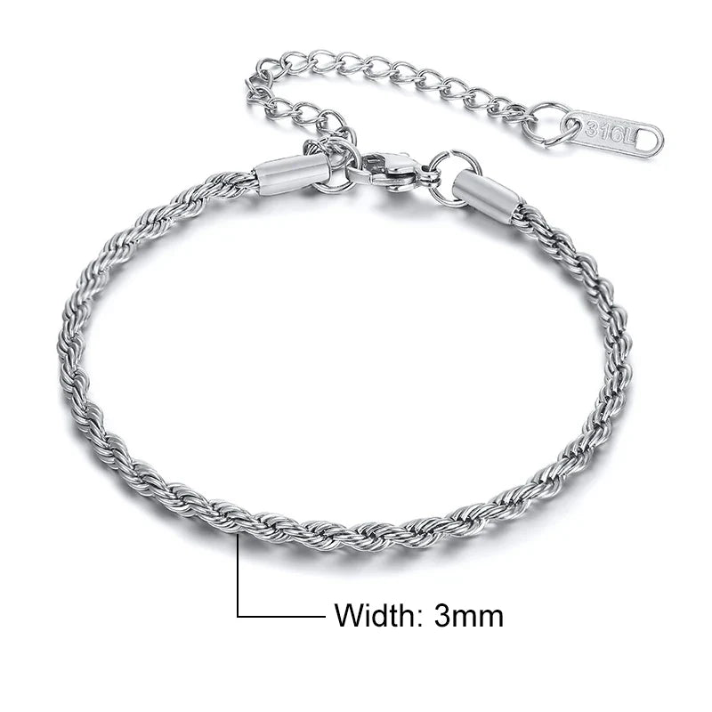 Stainless Steel Twisted Bracelet