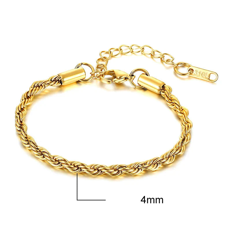 Stainless Steel Twisted Bracelet