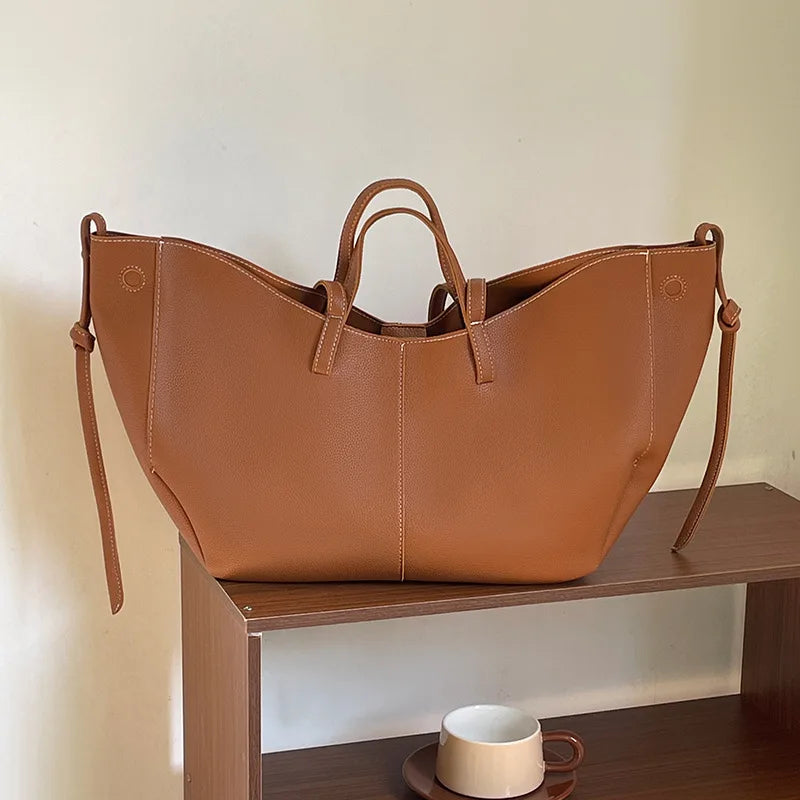 Faux Leather Tote Bag