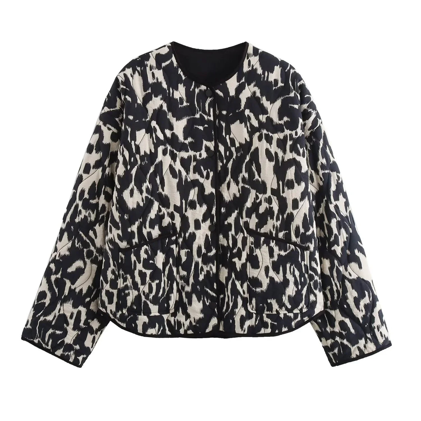 Quilted Snack Print Puffer Jacket