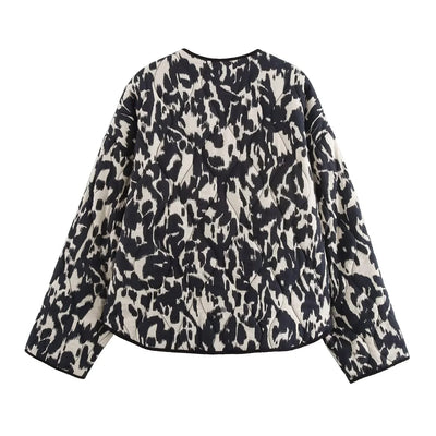 Quilted Snack Print Puffer Jacket