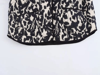 Quilted Snack Print Puffer Jacket