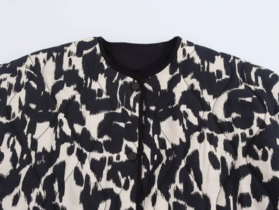 Quilted Snack Print Puffer Jacket