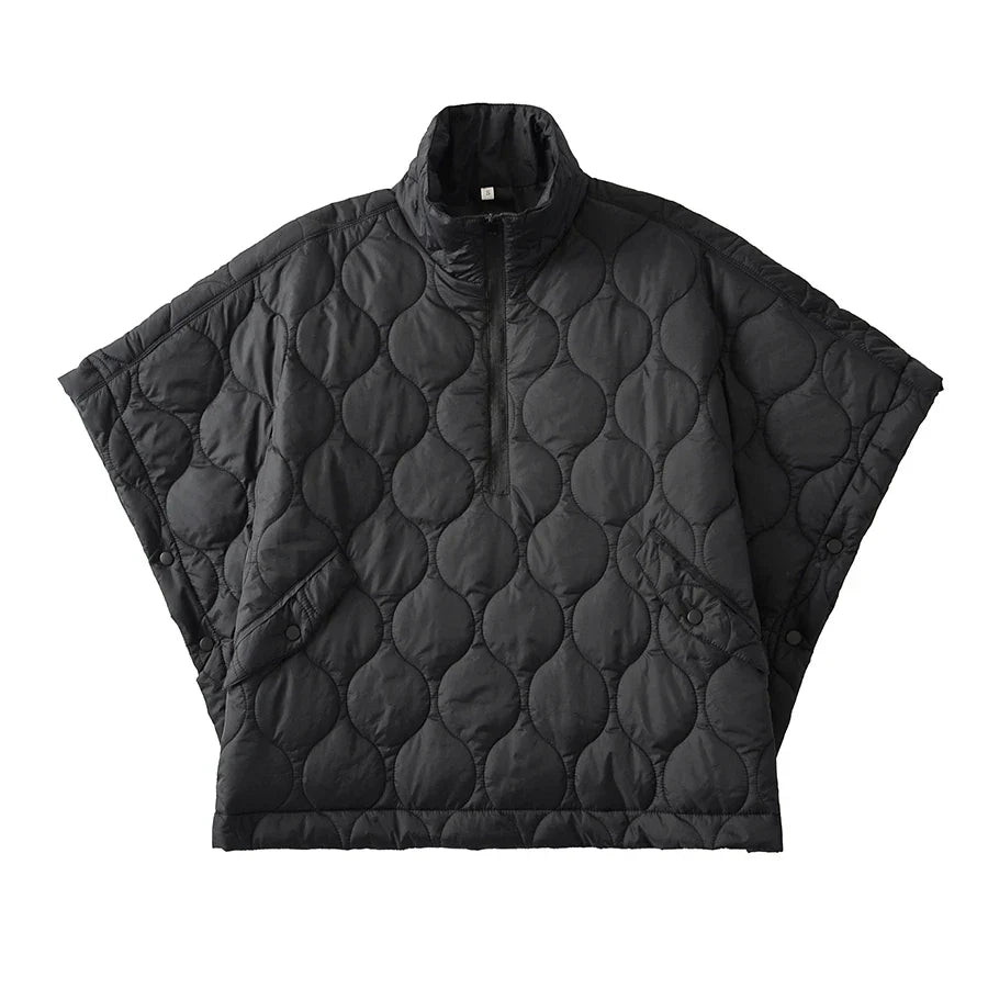 Shawl Cape Vest with Stand Collar